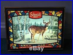 Vintage Schmidt Beer Buck Deer Light Up Sign Hunt Hunting Wildlife Works