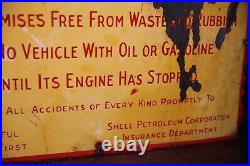 Vintage Shell Motor Oil Porcelain Enamel Sign No Smoking Engine gas pump plate
