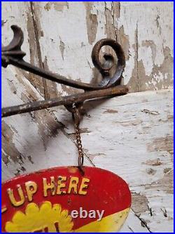 Vintage Shell Sign Flange Cast Iron Metal Advertising Gas Station Oil Fill Up