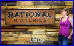 Vintage Sign National Battery Service Tires Gas & Oil Station advert 1920's RARE