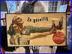 Vintage Sign Original! RARE DUTCH Coca Cola Card Stock