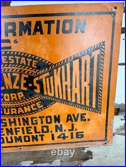 Vintage Sign Real Estate Tin 1940s