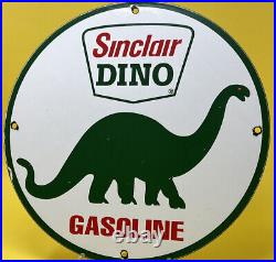 Vintage Sinclair Dino Gasoline Porcelain Sign Dealership Gas Station Motor Oil
