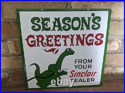 Vintage Sinclair Motor Oil Gasoline Porcelain Gas Pump Sign 12 X 12