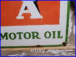 Vintage Sinclair Porcelain Sign 44 Gas Pennsylvania Motor Oil Service Garage