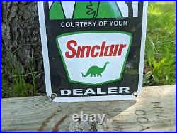 Vintage Sinclair S&h Green Stamps Motor Oil Gasoline Porcelain Gas Sign 22 X 7