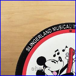 Vintage Slingerland Porcelain Sign Mickey Musical Instruments Service Pump Plate