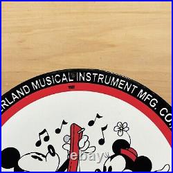 Vintage Slingerland Porcelain Sign Mickey Musical Instruments Service Pump Plate