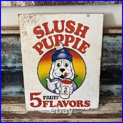 Vintage Slush Puppie Double Sided Large Metal Sign. Great Colors