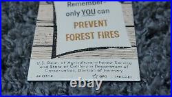 Vintage Smokey Bear Porcelain Metal Us Forest Service Fire Gas Oil Sign Rare Ad