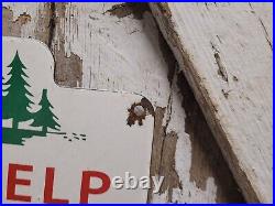 Vintage Smokey Bear Porcelain Sign 1956 Us Forest Service National Park Fire