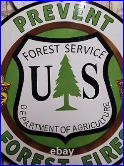 Vintage Smokey Bear Porcelain Sign 30 Large Dept Agriculture Forest Park Ranger