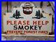 Vintage-Smokey-The-Bear-Porcelain-Sign-1956-National-Park-Forest-Service-Ranger-01-lfwy