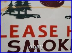 Vintage Smokey The Bear Porcelain Sign 1956 National Park Forest Service Ranger