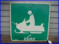 Vintage Snowmobile Crossing Road Sign Highway Sign Neat Nr! Retired