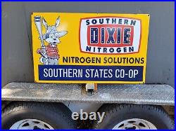 Vintage Southern Dixie Porcelain Sign 36 Nitrogen Solutions Gas Oil Service