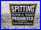 Vintage-State-Board-Of-Health-Porcelain-Sign-No-Spitting-Train-Subway-Hospital-01-te