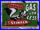 Vintage-Stinker-Porcelain-Sign-Idaho-Gas-For-Less-Oil-Service-Skunk-Gasoline-01-ksz
