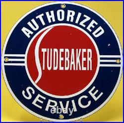 Vintage Studebaker Porcelain Dealership Sign Authorized Service Station Gas Oil