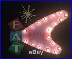 Vintage Style Marquee Sign Art EAT PUSSY Lights HUGE - 42 x 32