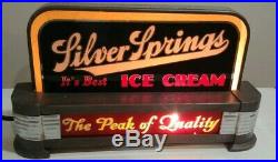 Vintage Super Rare Silver Springs Cincinnati Deco Ice Cream Sign Light Display