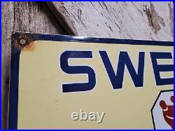 Vintage Sweet-orr Porcelain Sign Textipe Overall Clothing Union Oil Gas Station