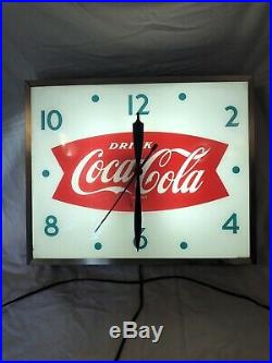 Vintage Swihart 1960s Coca Cola Fishtail Soda 15Lighted Clock Beautiful ... 1960s Soda Advertising