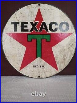 Vintage TEXACO Metal Store Sign Org. Gas Station Advertisement Sign AUTHENTIC