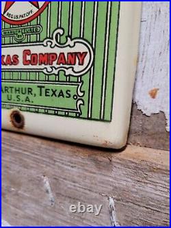 Vintage Texaco Gun Oil Porcelain Sign Firearm Gun Rifle Plaque Shotgun Lube 7x5