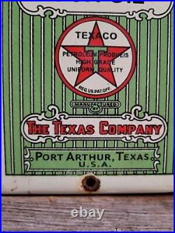 Vintage Texaco Gun Oil Porcelain Sign Firearm Gun Rifle Plaque Shotgun Lube 7x5