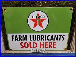 Vintage Texaco Porcelain Sign Farm Lubricants Sold Here Texas Gas & Oil Company