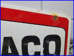 Vintage Texaco Porcelain Sign Motor Oil Gas Station Service Pump Plate Texas Co