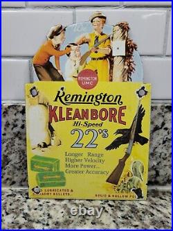 Vintage Umc Remington Porcelain Sign Firearm Ammunition Gun Rifle Shooting Gas