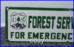 Vintage Us National Forest Service Porcelain Sign Road Trail Rare Ranger Ad 20'