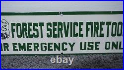 Vintage Us National Forest Service Porcelain Sign Road Trail Rare Ranger Ad 20'