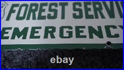 Vintage Us National Forest Service Porcelain Sign Road Trail Rare Ranger Ad 20'