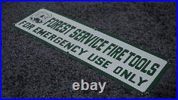 Vintage Us National Forest Service Porcelain Sign Road Trail Rare Ranger Ad 20'