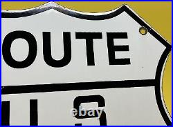 Vintage Us Route 66 Porcelain Metal Highway Sign Gas Oil Road Shield Ca Az Nm IL