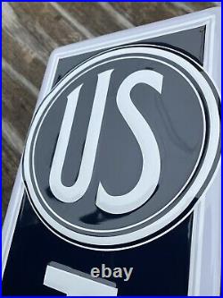 Vintage Us Tires Embossed Metal Sign Service Station Gas Oil Auto Parts Mechanic