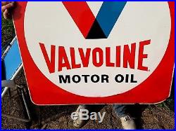 Vintage Valvoline Motor Oil 2 sided Gasoline Metal Sign Gas Oil 30inX30in