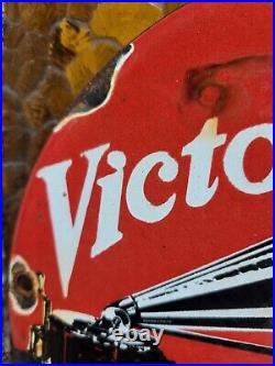 Vintage Victor Porcelain Sign Rca His Masters Voice Nipper Dog Victrola Music