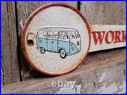 Vintage Volkswagen Gas Station Vw Bus Service Mechanics Garage Arrow Cast Iron