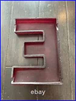 Vintage Wagner Sign Svs. Marquee Numbers And Letters Plastic Red 6 1/4 retro