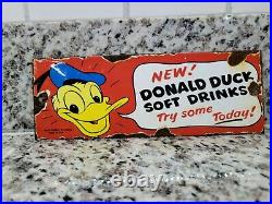 Vintage Walt Disney Studios Porcelain Beverage Sign Oil Lube Gas Soft Drinks Pop