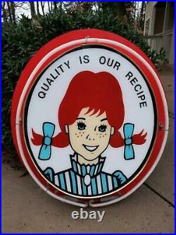 Vintage Wendy's Resturant Neon Lighted Sign McDonald's Sign Fast Food Sign