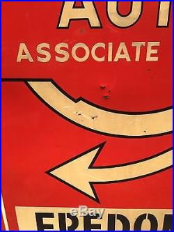 Vintage Western Auto Associate Store Single Sided Reflective Embossed Large Sign