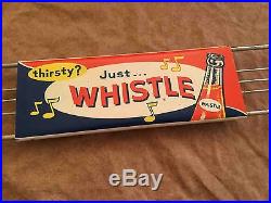 Vintage Whistle Orange Soda Wire and Metal Store Advertising Door Push Sign