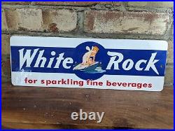 Vintage White Rock Sparkling Soda Water Porcelain Gas Station Sign Pop 16 X 5