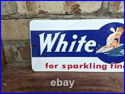 Vintage White Rock Sparkling Soda Water Porcelain Gas Station Sign Pop 16 X 5