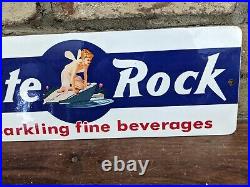 Vintage White Rock Sparkling Soda Water Porcelain Gas Station Sign Pop 16 X 5